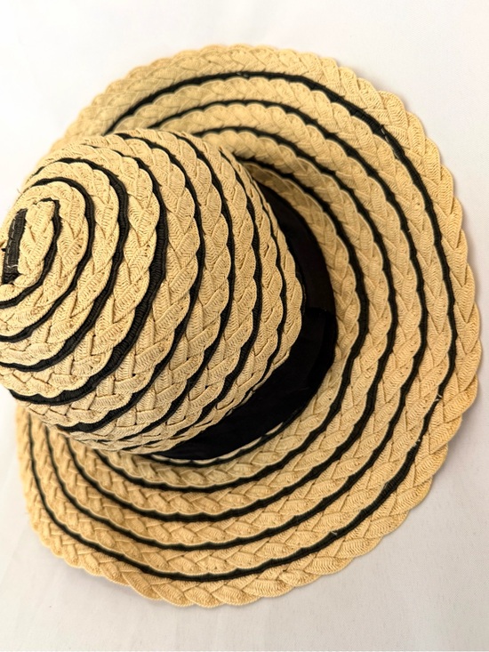 San Diego Hat Company Accessories - San Diego Hat Co Four Buttons Straw Sun Hat with Black Trim and bow detail
